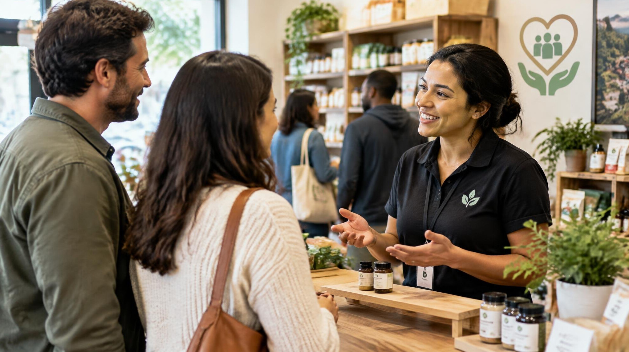 customers talking to brand representative